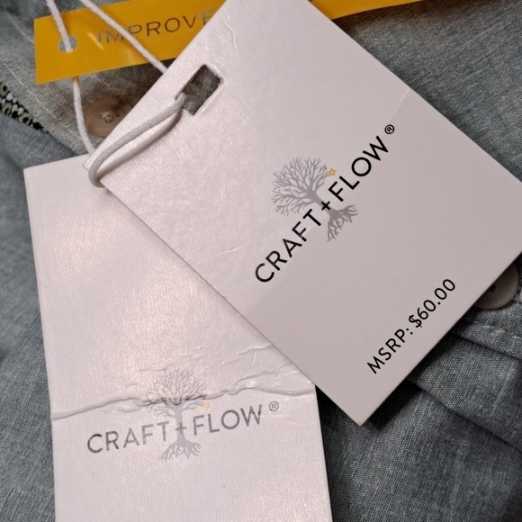 NWT Craft & Flow Button Up Short Sleeve Shirt Size L - Picture 8 of 13